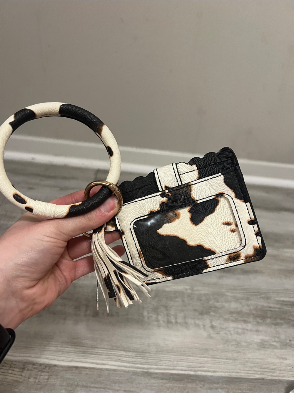 Cow Print Wristlet Card Holder